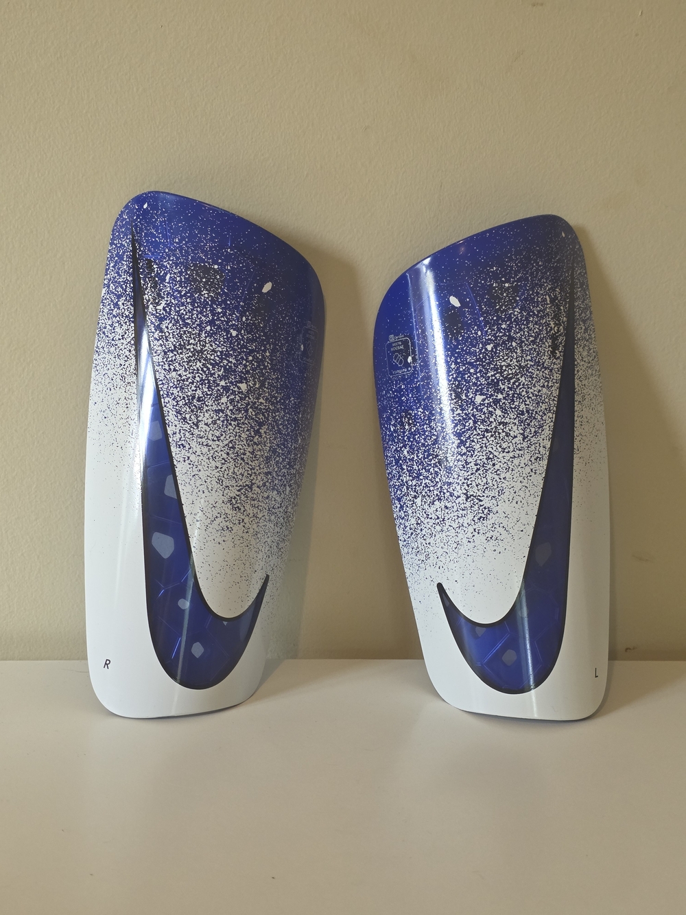 Nike Blue & White Soccer Shin Guards